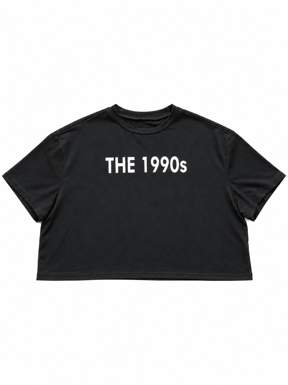 Black “The 1990s” Graphic Crop Top Size Large